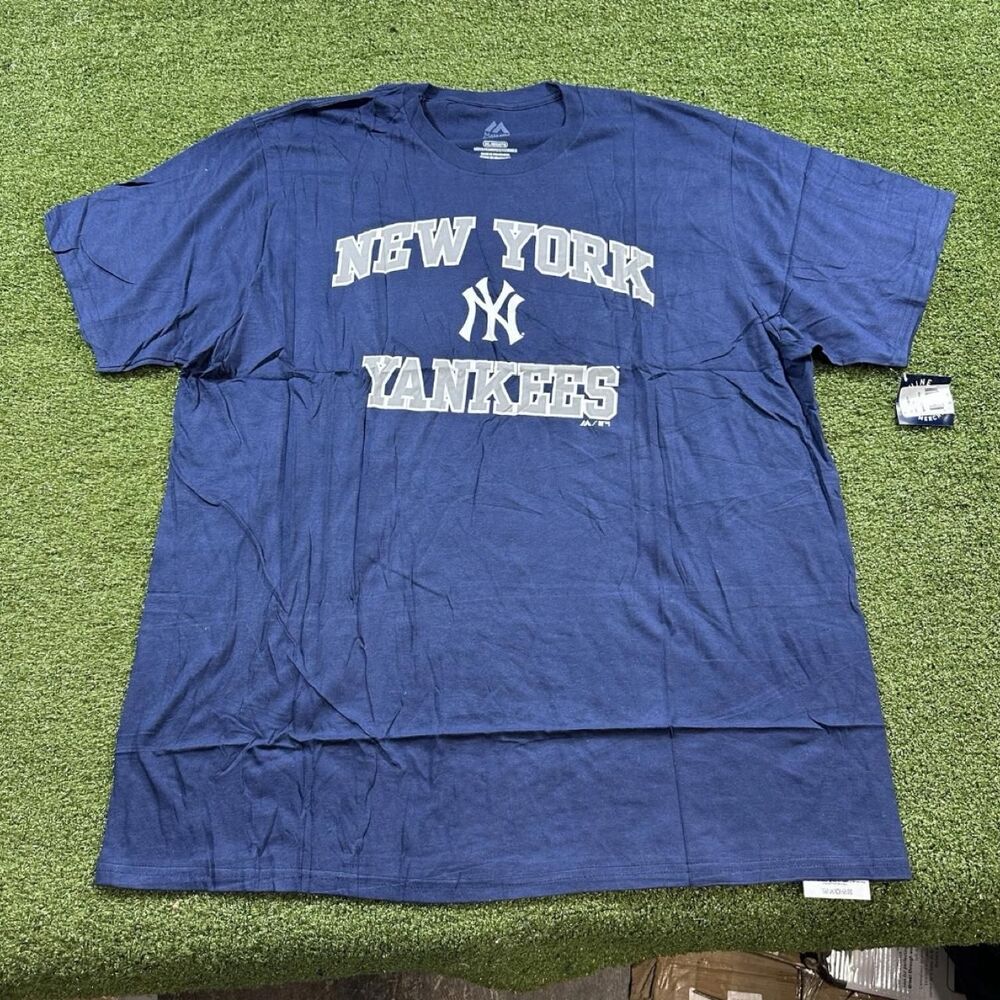 Majestic-athletic Men's Blue and Navy T-shirt